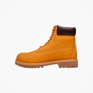 Botas de cuero tintado naranja