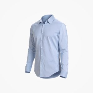 Camisa de corte Oxford color cielo